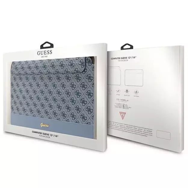 Guess 4G Stripe Metal Logo case for a 14&quot  laptop - blue 6