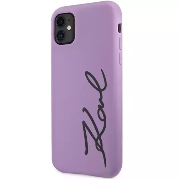 Karl Lagerfeld KLHCN61SKSVGU iPhone 11 / Xr 6.1  purple/purple hardcase Silicone Signature 1