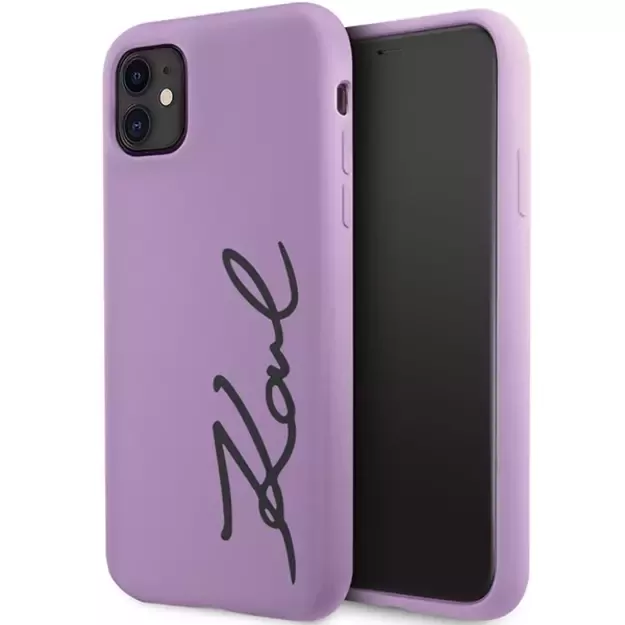 Karl Lagerfeld KLHCN61SKSVGU iPhone 11 / Xr 6.1  purple/purple hardcase Silicone Signature