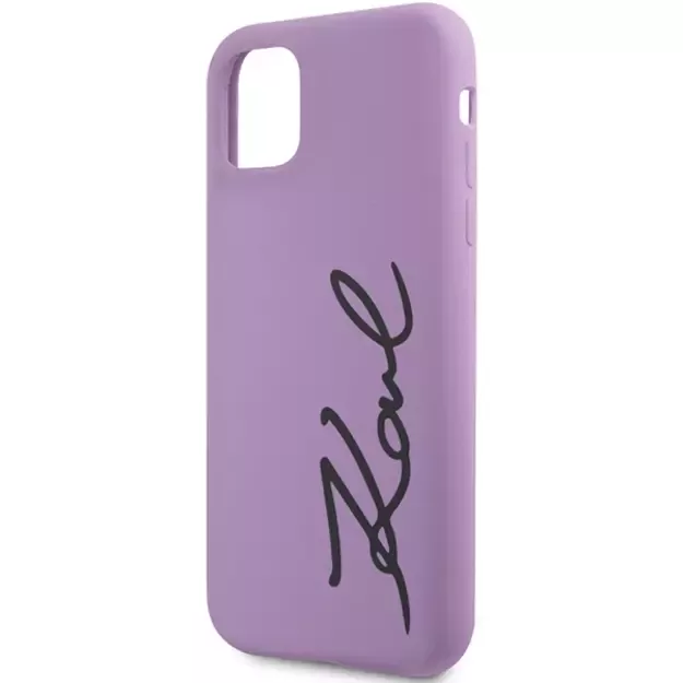 Karl Lagerfeld KLHCN61SKSVGU iPhone 11 / Xr 6.1  purple/purple hardcase Silicone Signature 5