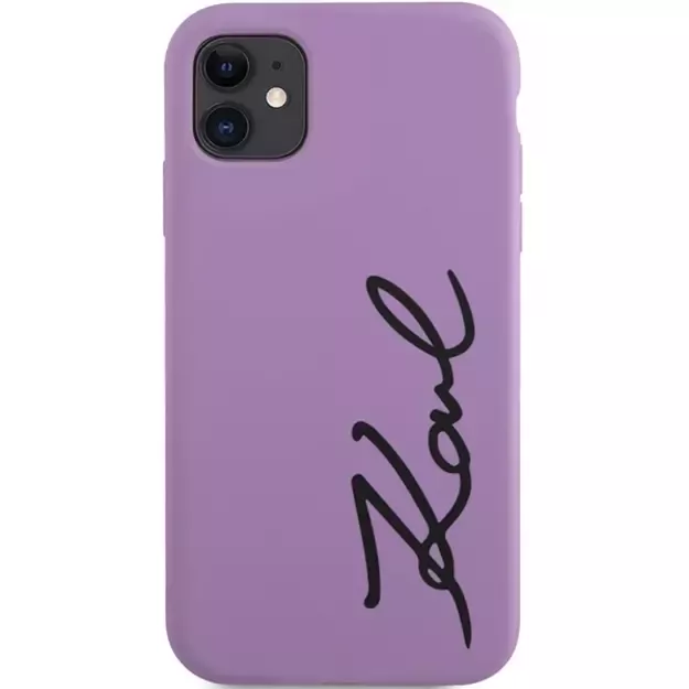 Karl Lagerfeld KLHCN61SKSVGU iPhone 11 / Xr 6.1  purple/purple hardcase Silicone Signature 2