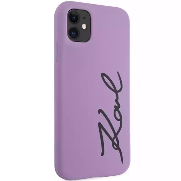 Karl Lagerfeld KLHCN61SKSVGU iPhone 11 / Xr 6.1  purple/purple hardcase Silicone Signature 3