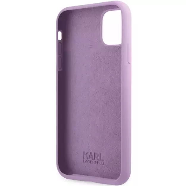 Karl Lagerfeld KLHCN61SKSVGU iPhone 11 / Xr 6.1  purple/purple hardcase Silicone Signature 6