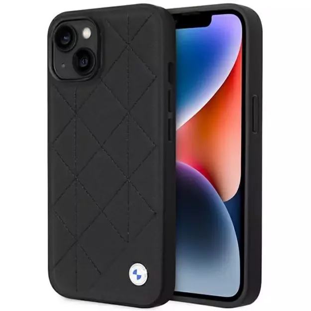 Case BMW BMHCP14S22RQDK iPhone 14 6.1  black/black Leather Quilted
