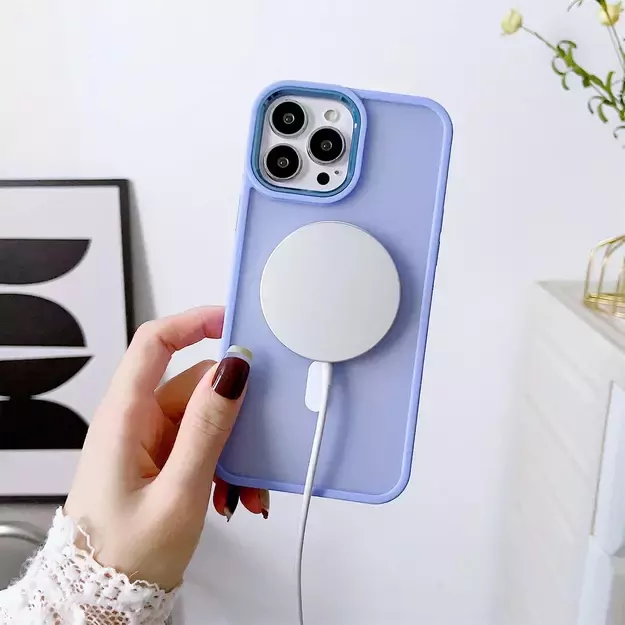 Magnetic Color Matte Case for iPhone 15 Plus - navy blue 10