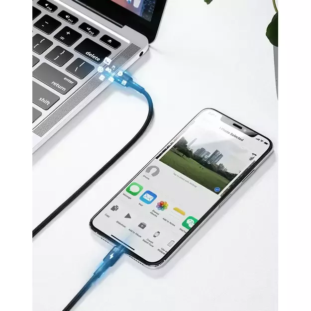 Baseus CATLKLF-G1 Lightning - USB-C PD QC cable 18W 480Mb/s 1m - black and gray 9
