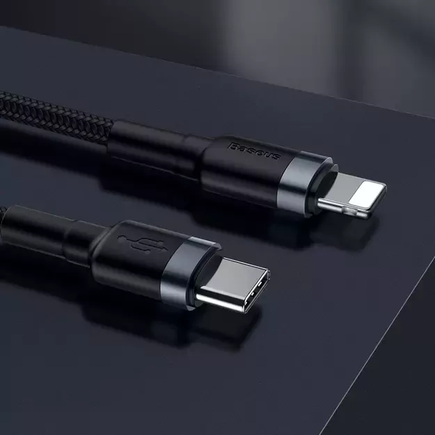 Baseus CATLKLF-G1 Lightning - USB-C PD QC cable 18W 480Mb/s 1m - black and gray 6