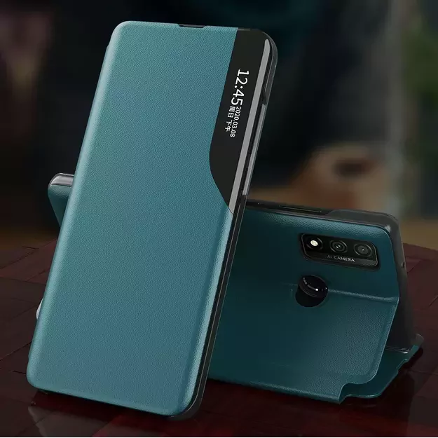 Eco Leather View Case elegant bookcase type case with kickstand for Samsung Galaxy A02s EU black 17