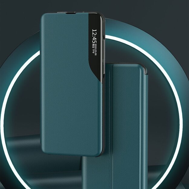 Eco Leather View Case elegant bookcase type case with kickstand for Samsung Galaxy A02s EU black 3