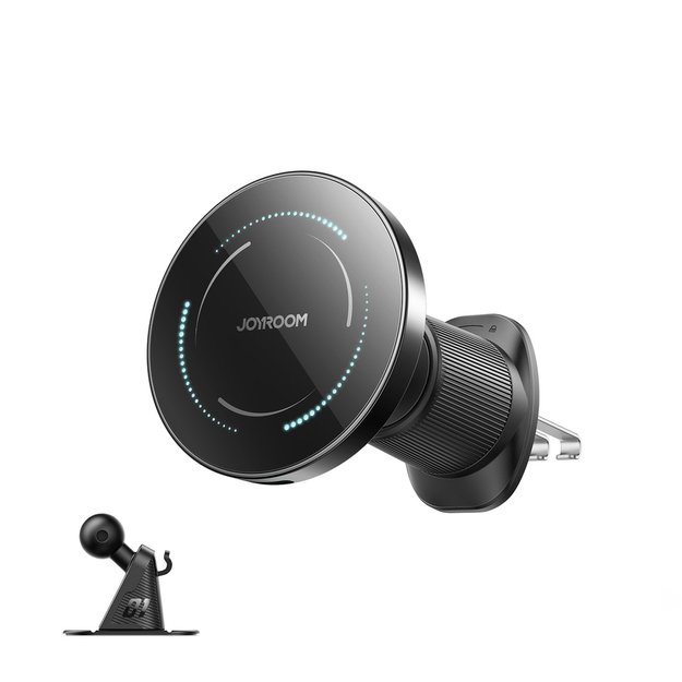 Joyroom JR-ZS502 MagSafe Compatible Car Holder with Wireless Charger for Air Vent/Dashboard - Black