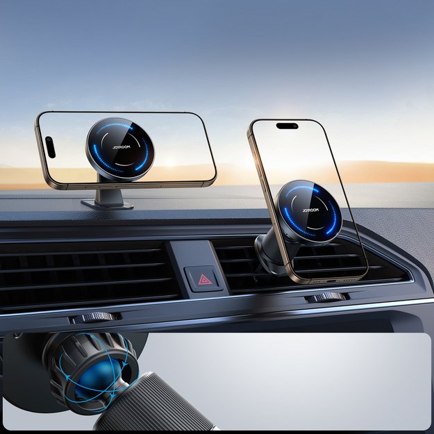 Joyroom JR-ZS502 MagSafe Compatible Car Holder with Wireless Charger for Air Vent/Dashboard - Black 5