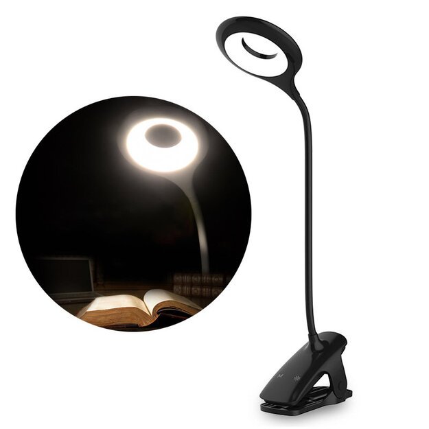 [RETURNED ITEM] Wireless LED reading lamp with clip + black micro USB cable