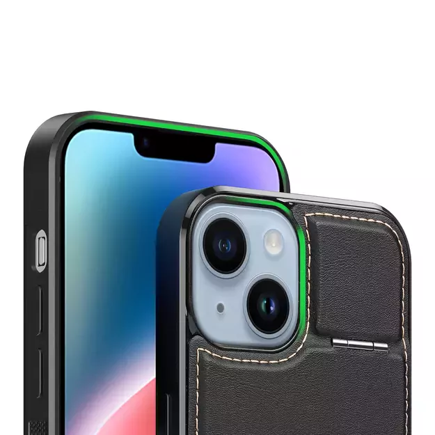 3in1 Wallet Case with Stand for iPhone 15 Plus MagSafe RFID Blocker Dux Ducis Rafi Mag - Black 29