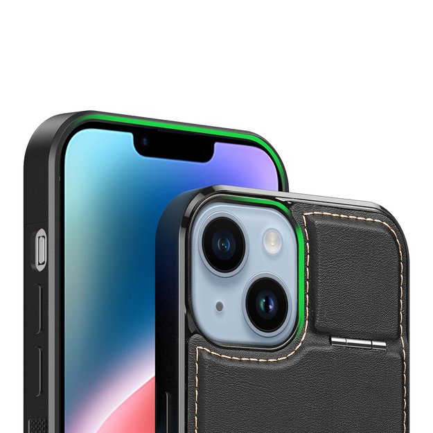 3in1 Wallet Case with Stand for iPhone 15 Plus MagSafe RFID Blocker Dux Ducis Rafi Mag - Black 23