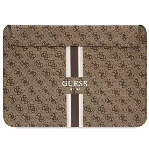 Guess 4G Printed Stripes cover for a 16&quot  laptop - brown
