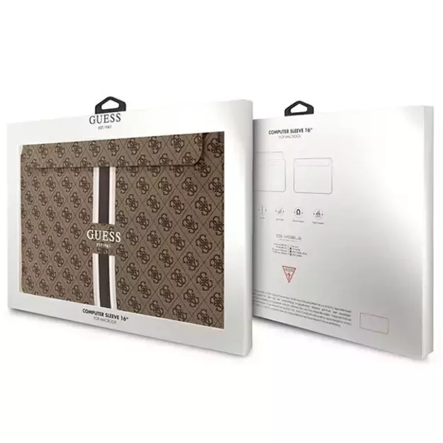 Guess 4G Printed Stripes cover for a 16&quot  laptop - brown 3