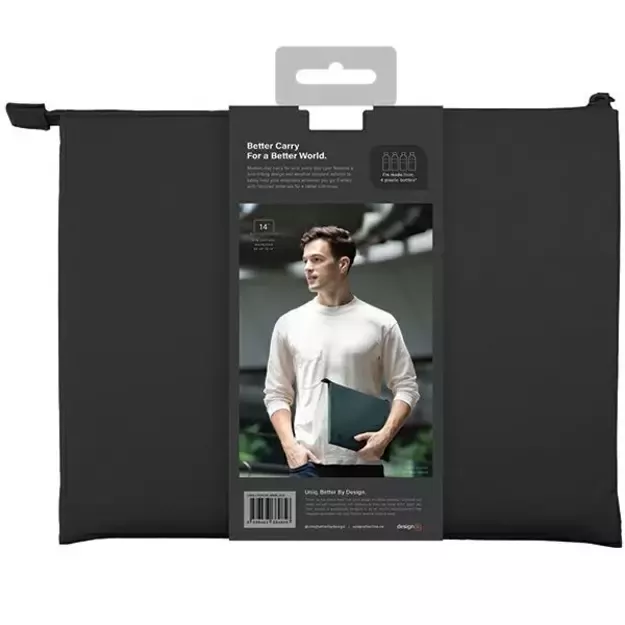 Uniq Lyon Waterproof RPET case for a 14&quot  laptop - black 3