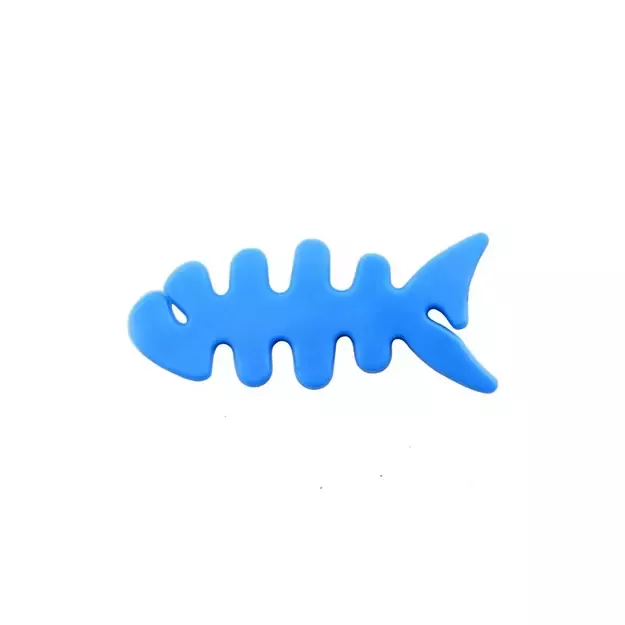 Fish-shaped headphone cable wrap - blue