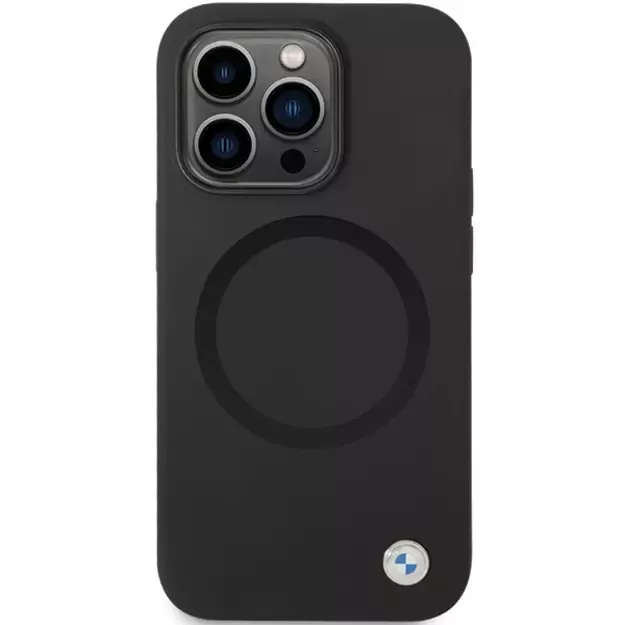 BMW BMHMP14XSILBK2 case for iPhone 14 Pro Max 6.7&quot  - black Signature Liquid Silicone MagSafe 2