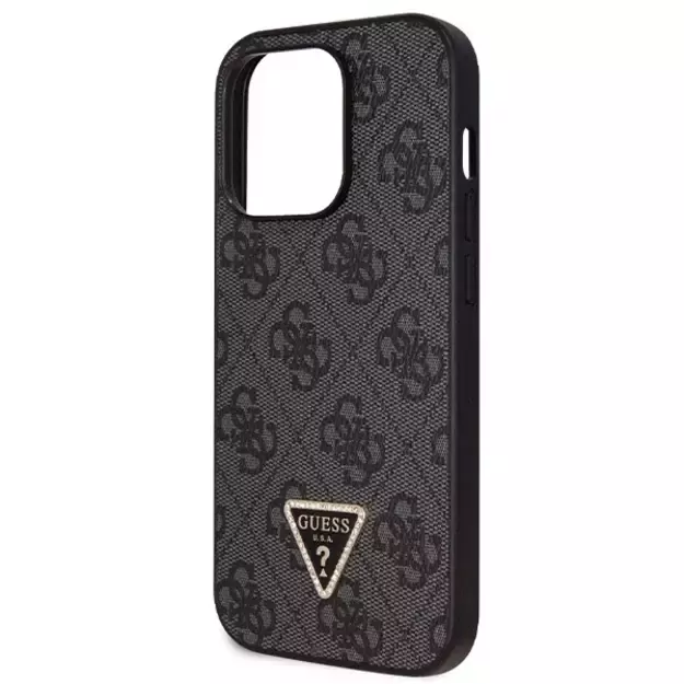 Guess GUHCP14LP4TDSCPK case for iPhone 14 Pro - black Crossbody 4G Metal Logo 13