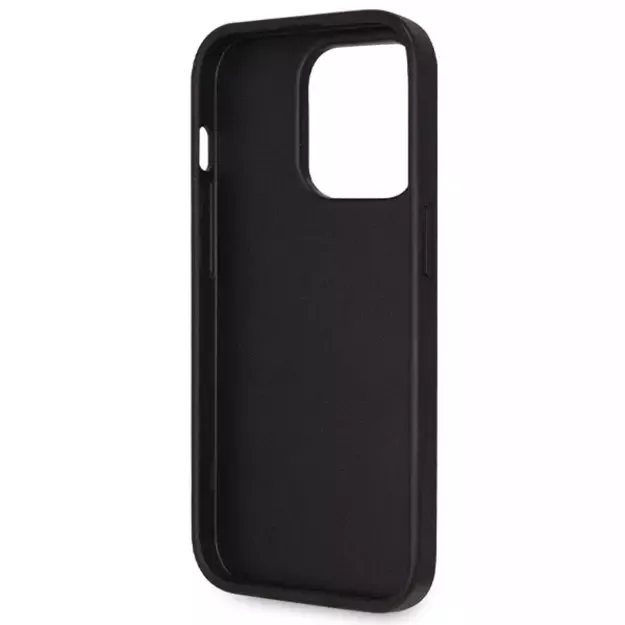 Guess GUHCP14LP4TDSCPK case for iPhone 14 Pro - black Crossbody 4G Metal Logo 14