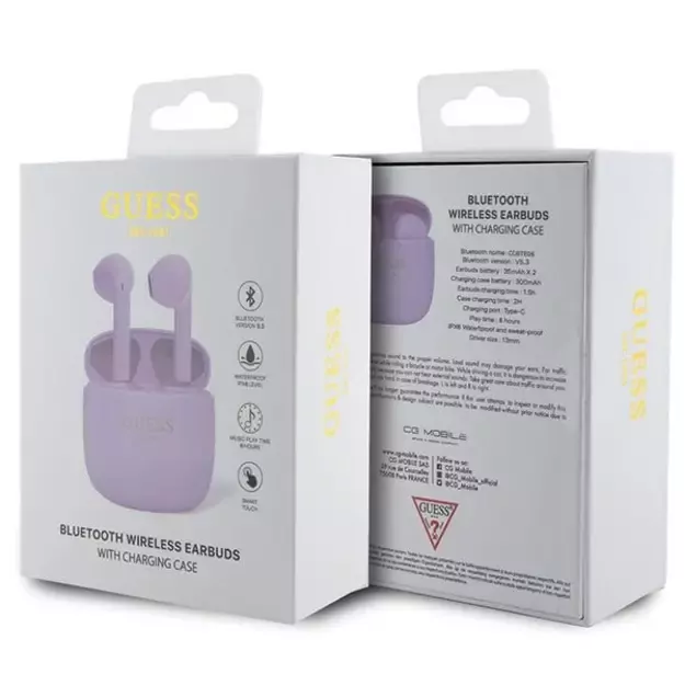 Guess GUTWST26PSU TWS Bluetooth headphones + docking station - purple Classic EST Logo 5