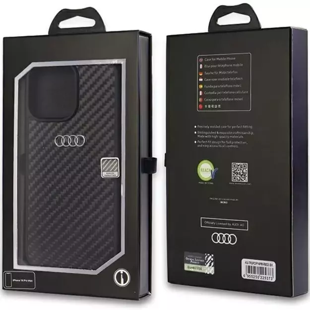 Audi Carbon Fiber iPhone 14 Pro Max 6.7&quot  black/black hardcase AU-TPUPCIP14PM-R8/D2-BK 4
