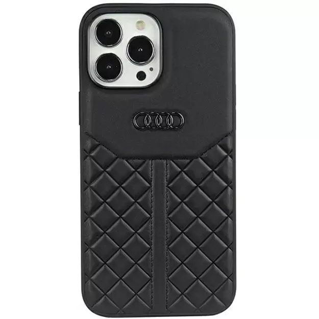 Audi Genuine Leather iPhone 13 Pro / 13 6.1&quot  black/black hardcase AU-TPUPCIP13P-Q8/D1-BK