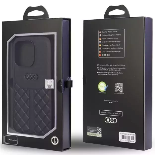 Audi Genuine Leather iPhone 13 Pro / 13 6.1&quot  black/black hardcase AU-TPUPCIP13P-Q8/D1-BK 4