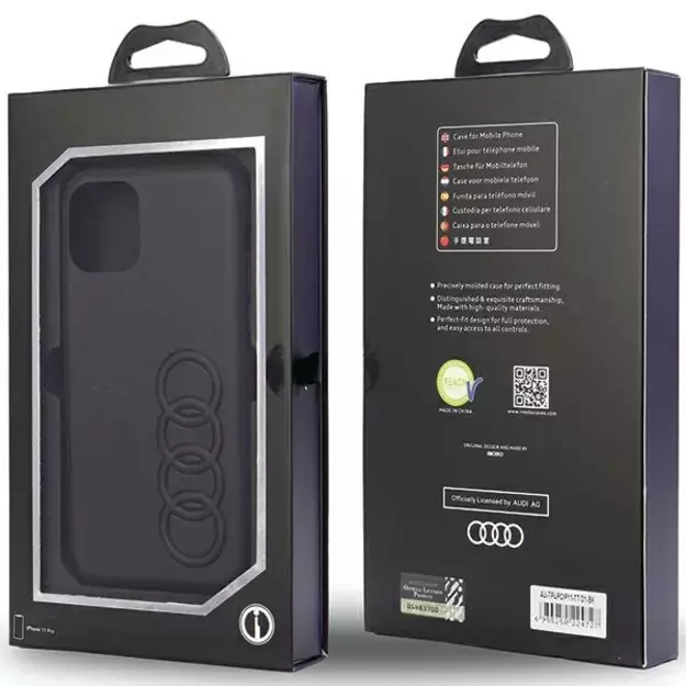 Audi Synthetic Leather iPhone 11 Pro 5.8&quot  black/black hardcase AU-TPUPPCIP11-TT/D1-BK 10