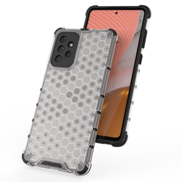 Honeycomb Case armor cover with TPU Bumper for Samsung Galaxy A72 4G black 5