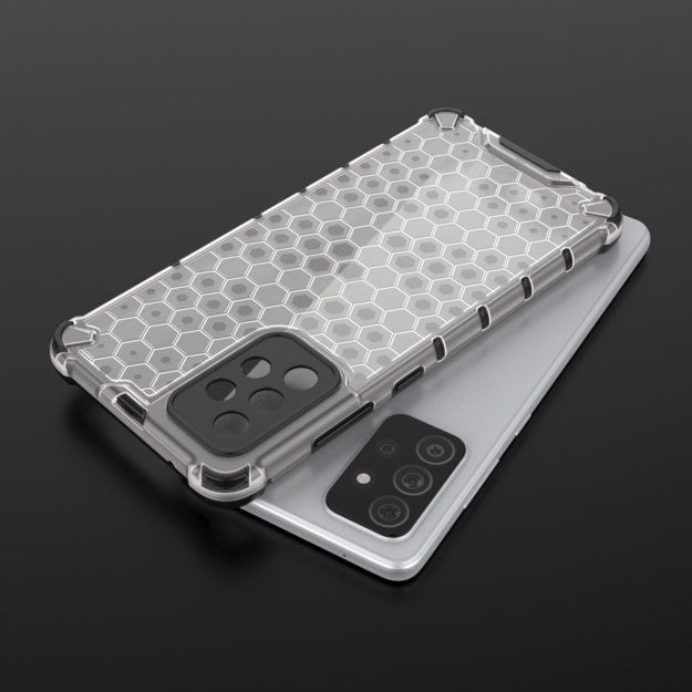 Honeycomb Case armor cover with TPU Bumper for Samsung Galaxy A72 4G black 7