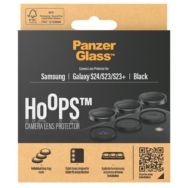 PanzerGlass Hoops Camera Protection for Samsung Galaxy S24 / S23 / S23+ - with black frame 3