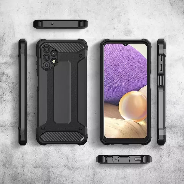 Hybrid Armor Case Tough Rugged Cover for Samsung Galaxy A32 5G golden 3