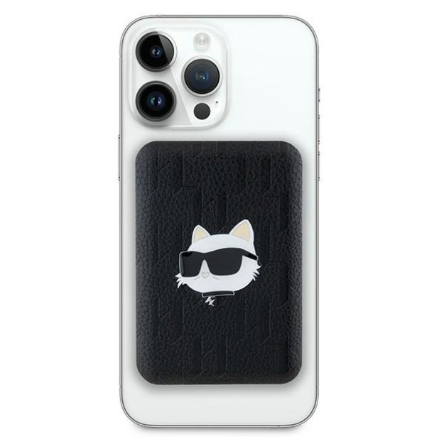 Karl Lagerfeld Powerbank inductive KLPB5FPGKSCHHK 16W 5000mAh black/black Choupette Head Pin MagSafe 1