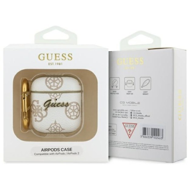 Guess GUA2PG4GPH AirPods 1/2 cover white/white 4G Hook 2