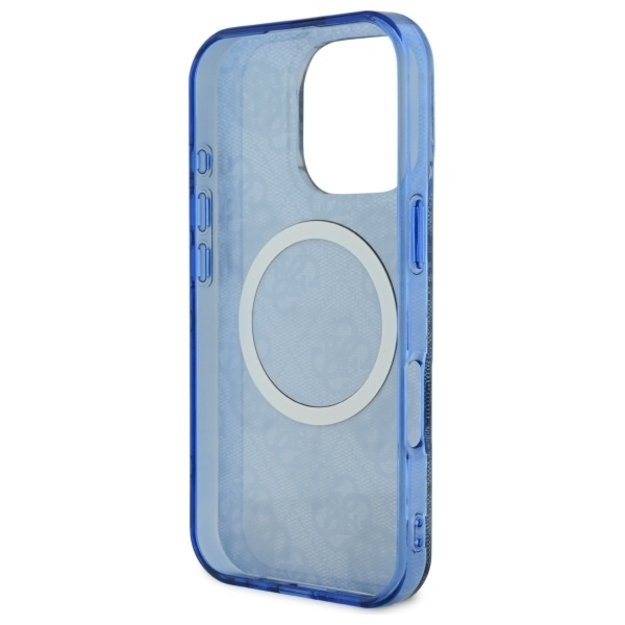 Guess GUHMP16XH4PYEEB iPhone 16 Pro Max 6.9&quot  blue/blue hardcase IML Peony On 4G Background MagSafe 6