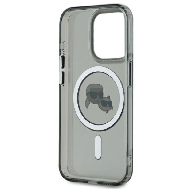 Karl Lagerfeld KLHMP15XHLSKCK iPhone 15 Pro Max 6.7&quot  black/black hardcase IML Metal Karl&amp Choupette Head MagSafe 6