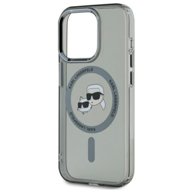 Karl Lagerfeld KLHMP15XHLSKCK iPhone 15 Pro Max 6.7&quot  black/black hardcase IML Metal Karl&amp Choupette Head MagSafe 5