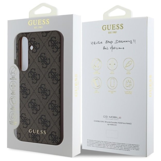 Guess GUHCS24FEG4GFBR S24 FE S721 brown/brown hardcase 4G Metal Gold Logo 7