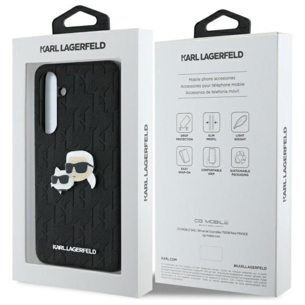 Karl Lagerfeld KLHCS24FEPGKLKCPK Sam S24 FE S721 black/black hardcase Monogram Karl&amp Chaoupette Head Pin 7