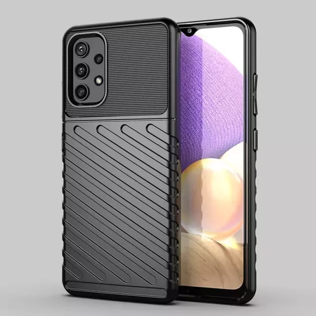 Thunder Case Flexible Tough Rugged Cover TPU Case for Samsung Galaxy A72 4G black 26