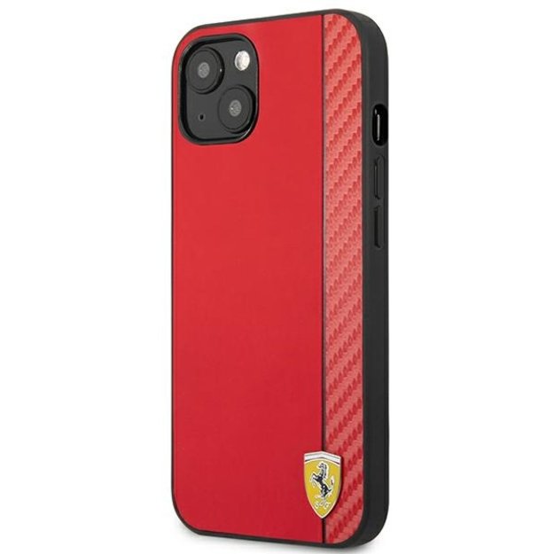 Ferrari FESAXHCP13SRE iPhone 13 mini 5.4&quot  red/red hardcase On Track Carbon Stripe 1