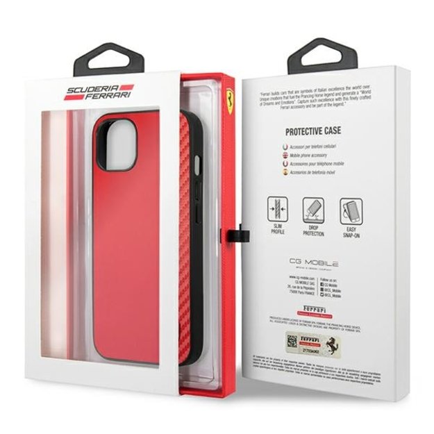 Ferrari FESAXHCP13SRE iPhone 13 mini 5.4&quot  red/red hardcase On Track Carbon Stripe 7
