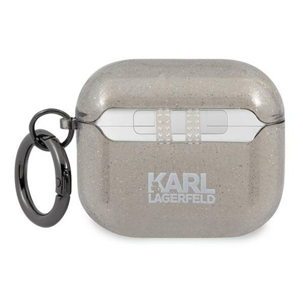 Karl Lagerfeld KLA3UKHGK AirPods 3 cover czarny/black Glitter Karl`s Head 1