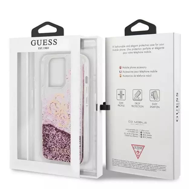 Guess GUHCP13XLG4GPI iPhone 13 Pro Max 6,7  różowy/pink hardcase 4G Big Liquid Glitter 7