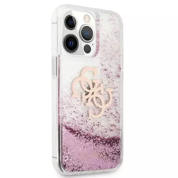 Guess GUHCP13XLG4GPI iPhone 13 Pro Max 6,7  różowy/pink hardcase 4G Big Liquid Glitter 3