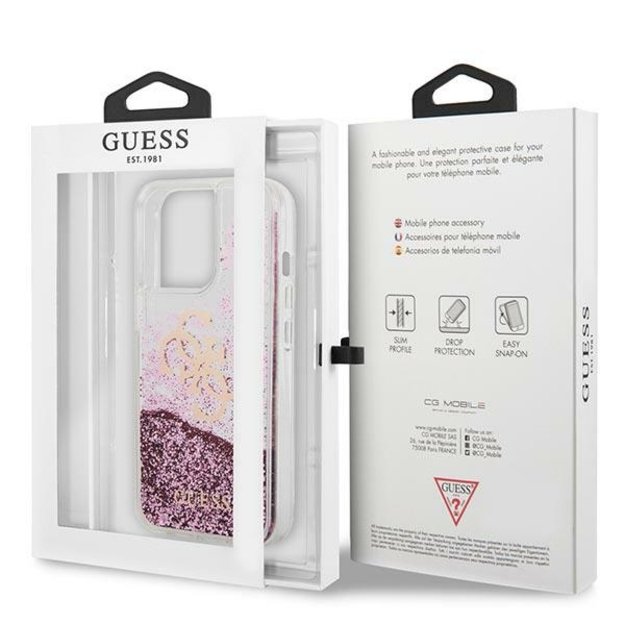 Guess GUHCP13XLG4GPI iPhone 13 Pro Max 6,7  różowy/pink hardcase 4G Big Liquid Glitter 14