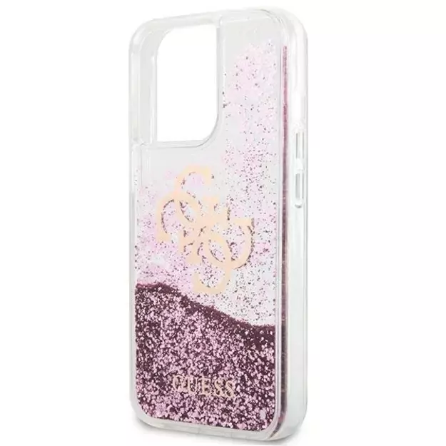 Guess GUHCP13XLG4GPI iPhone 13 Pro Max 6,7  różowy/pink hardcase 4G Big Liquid Glitter 5