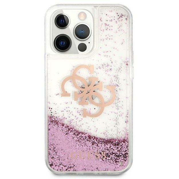 Guess GUHCP13XLG4GPI iPhone 13 Pro Max 6,7  różowy/pink hardcase 4G Big Liquid Glitter 9